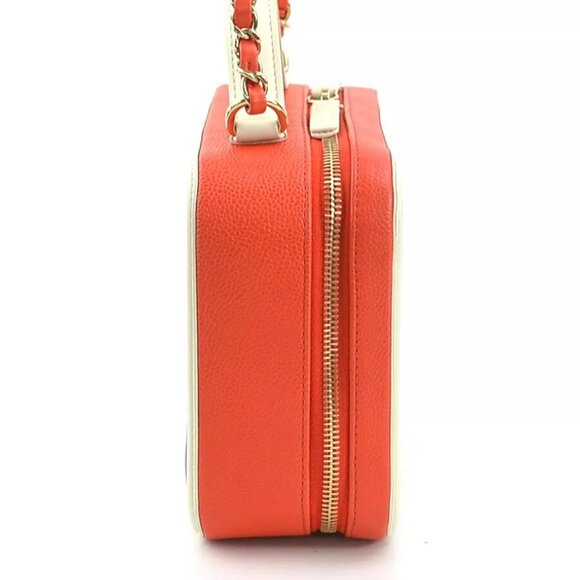 Auth CHANEL CC Filigree Handbag Shoulder Bag Red/Blue/White Leather - Picture 16 of 16